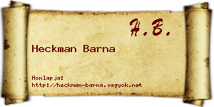 Heckman Barna névjegykártya